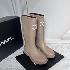 샤넬 CC 로고 러버 레인 부츠 베이지 (신발)