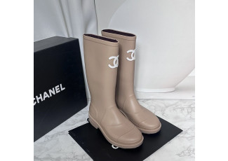 샤넬 CC 로고 러버 레인 부츠 베이지 (신발)