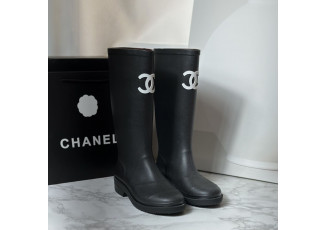 샤넬 CC 로고 러버 레인 부츠 블랙 (신발)