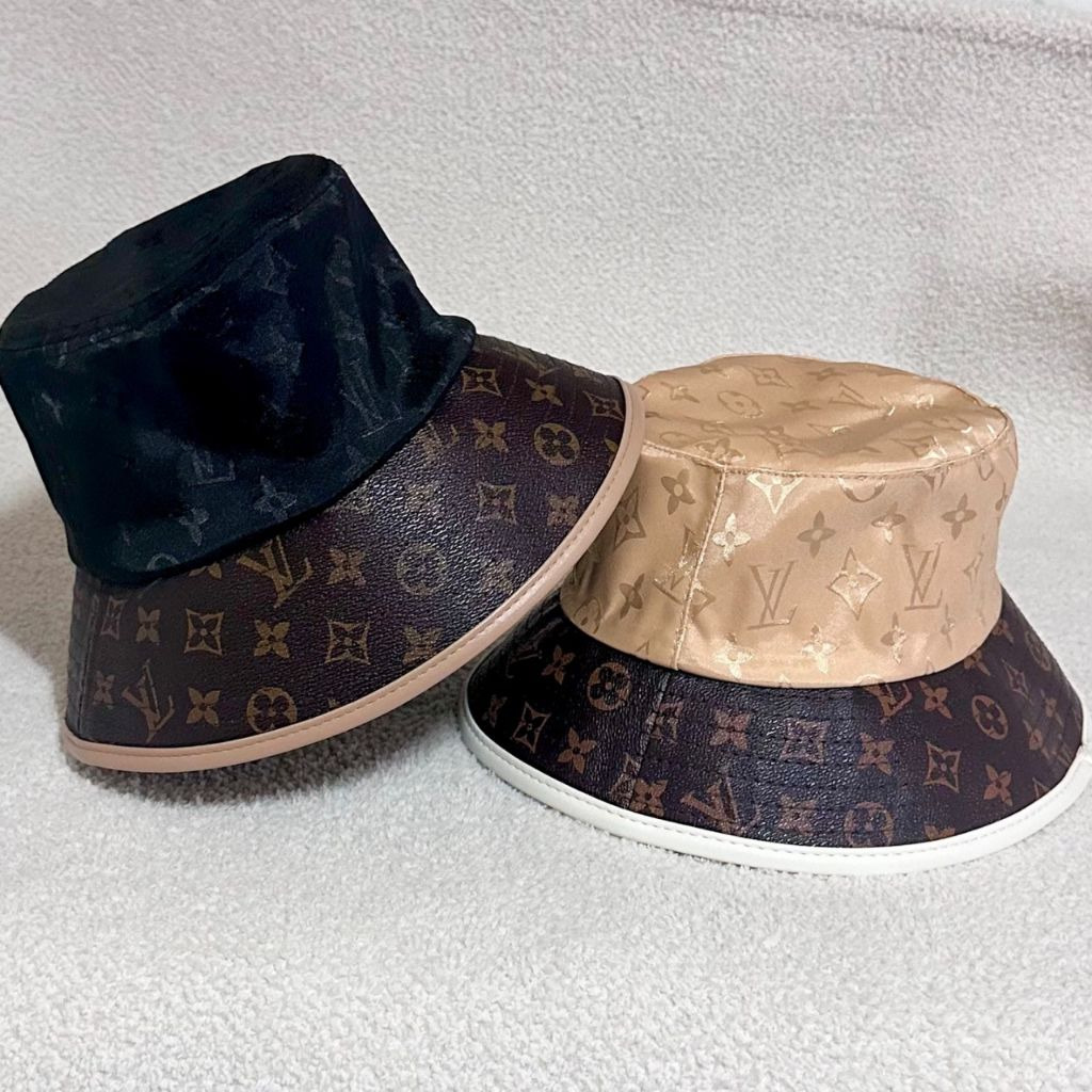 루이비통 배색 레더 버킷햇 (모자)