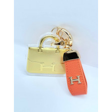 에르메스 HES 02 오렌지 금가방 키링