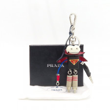 프라다 PDA05 레더 블라드 트릭 키체인 블랙 키링