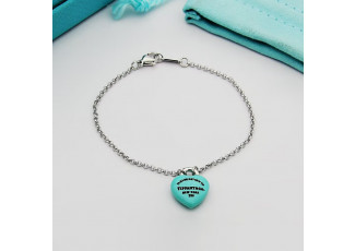 티파니 TOZ06 풀 하트 브레이슬릿 스털링 실버 블루 팔찌