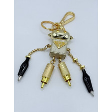 프라다 PDA10 로봇 트릭 키체인 골드 키링