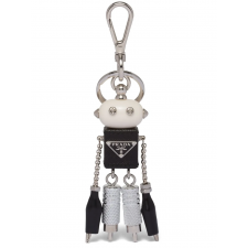 프라다 PDA11 사피아노 레더 로봇 트릭 키체인 스틸 키링