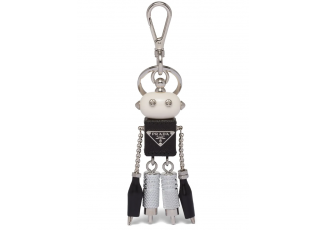 프라다 PDA11 사피아노 레더 로봇 트릭 키체인 스틸 키링