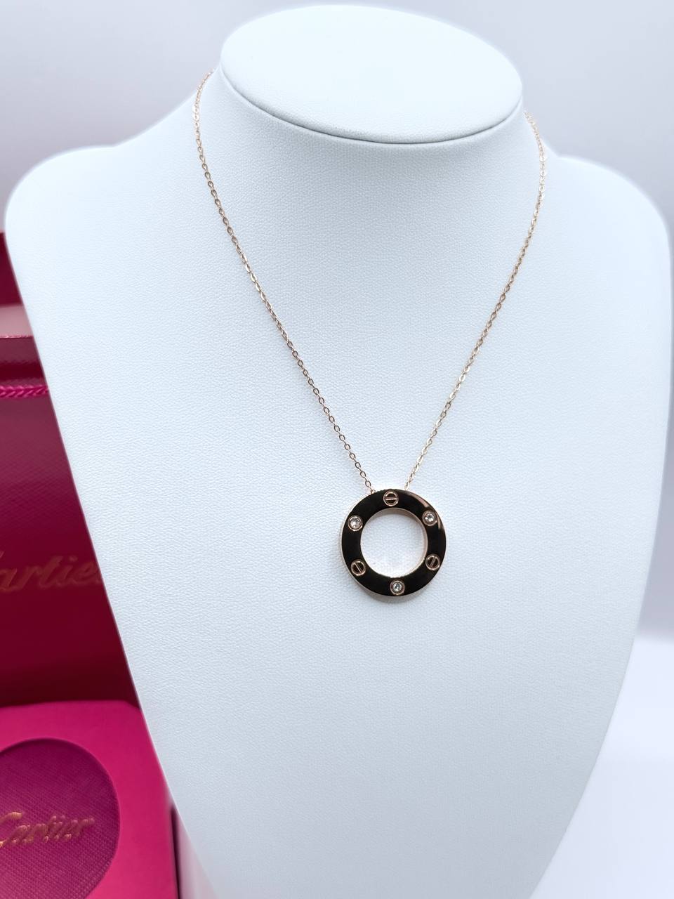 까르띠에 CB04 LOVE 네크리스 다이아몬드 옐로우 골드 목걸이