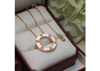 까르띠에 CB09 LOVE 네크리스 다이아몬드 로즈골드 목걸이