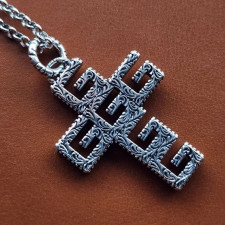 구찌 478 스퀘어 G 십자가 목걸이