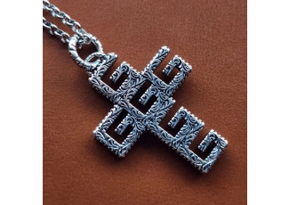 구찌 478 스퀘어 G 십자가 목걸이