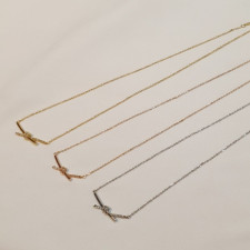 티파니 큐빅 매듭 노트 목걸이