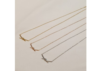 티파니 큐빅 매듭 노트 목걸이