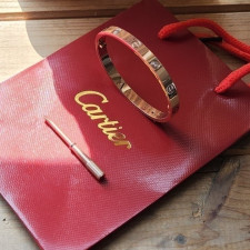 까르띠에 218 러브 팔찌 큐빅 로즈골드