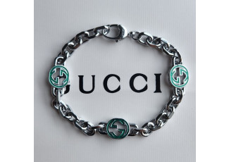 구찌 에나멜 인터로킹 G 체인 팔찌