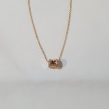 불가리 비제로원 사이드 큐빅 플레인 로골 목걸이