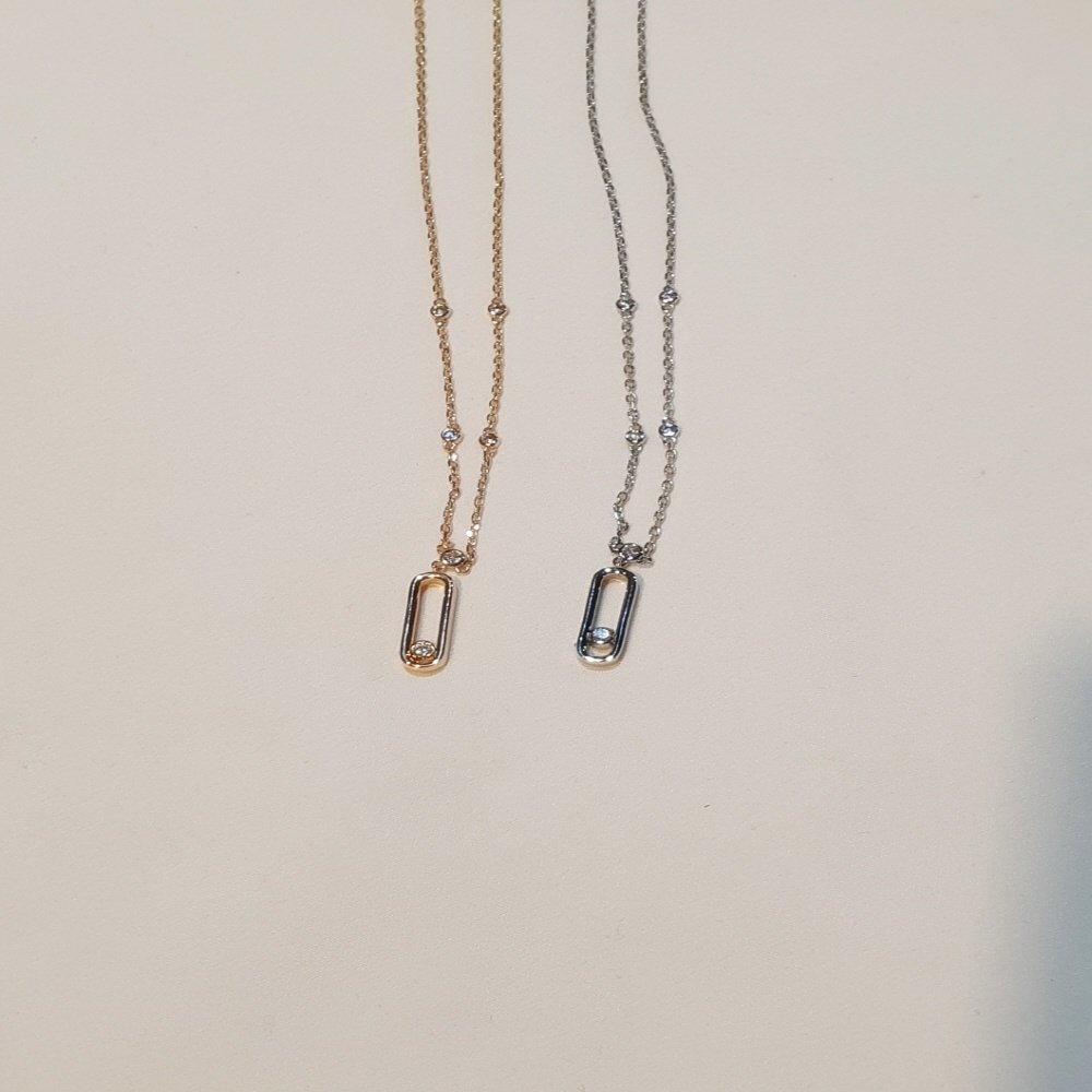 메시카 무브 다이아 버티컬 목걸이