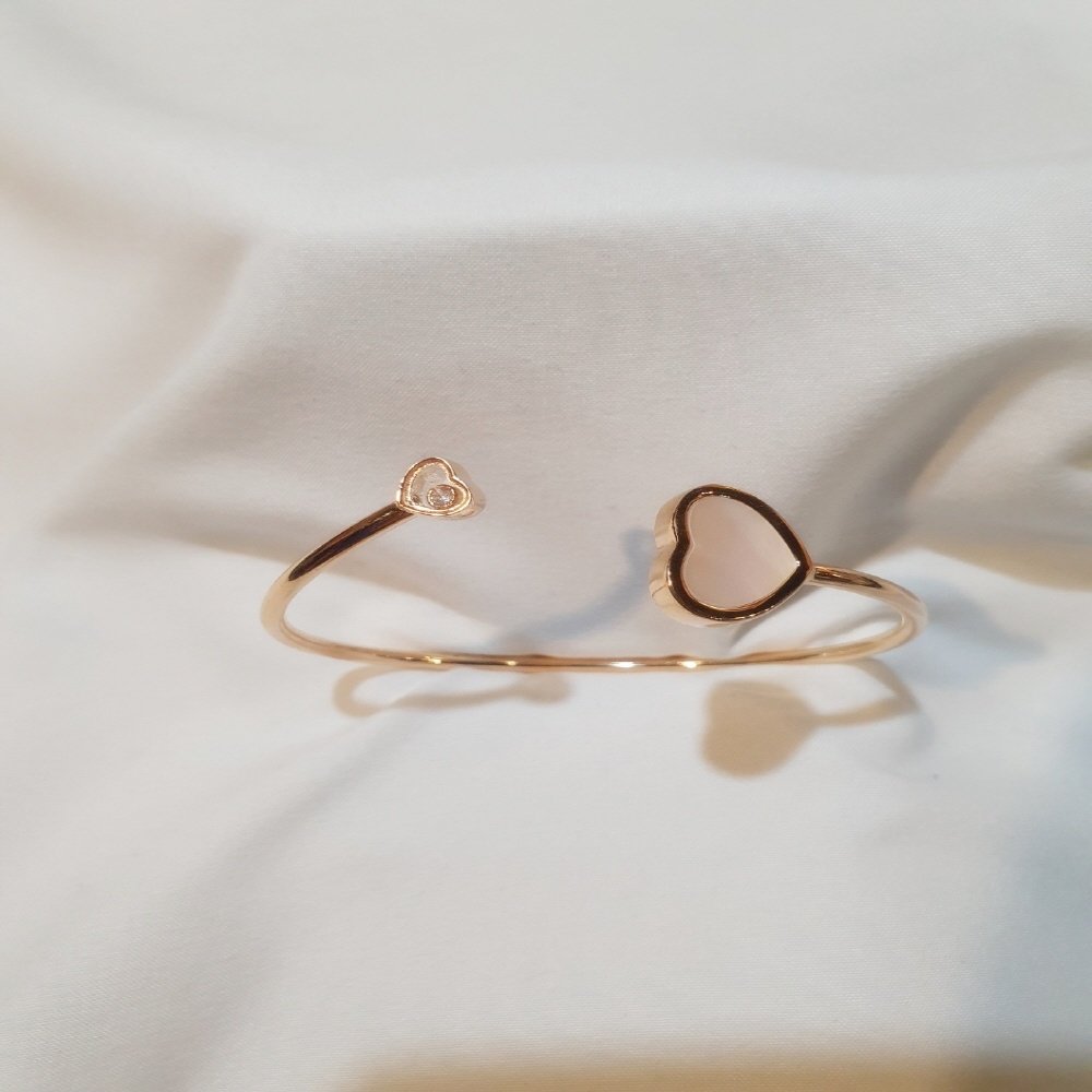 쇼파드 해피 하트 자개 다이아 팔찌