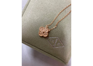 반클리프 빈티지 알함브라 로즈골드 목걸이