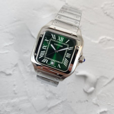 까르띠에 산토스 그린 다이얼 시계