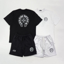 크롬하츠 말굽 로고 반팔 반바지 트레이닝 세트