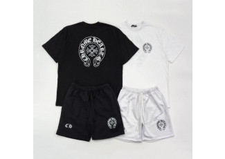 크롬하츠 말굽 로고 반팔 반바지 트레이닝 세트