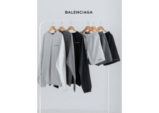 발렌시아가 여성 레터링 윈드 라인 맨투맨 반바지 세트