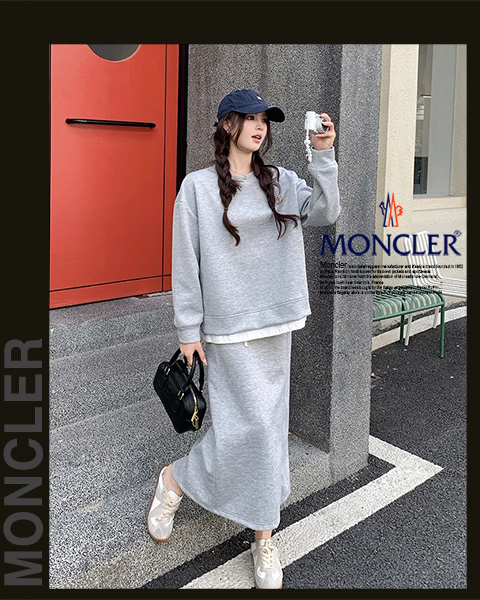 몽클레어 여성 2503 레이어드 라운드 스커트 투피스 세트