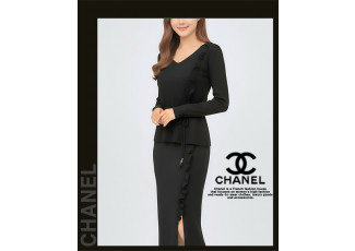 샤넬 여성 1228 상 하 플리츠 니트 투피스 세트