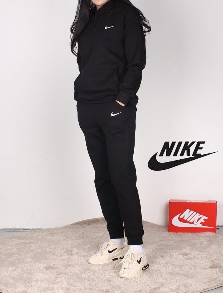 나이키 스우시 자수 로고 후드 조거 세트