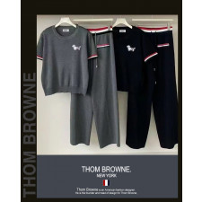 톰브라운 여성 25-52 헥터 삼선 밴드 니트 라운드 바지 투피스 세트