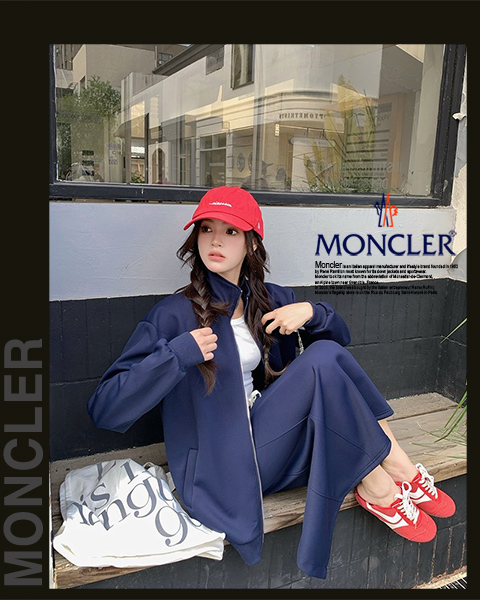 몽클레어 여성 2501-2 오버핏 집업 스커트 투피스 세트