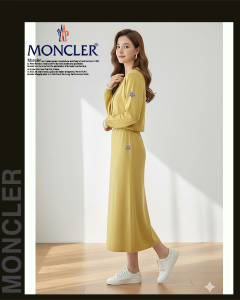 몽클레어 여성 25-867 레이어드 가디건 스커트 니트 투피스 세트