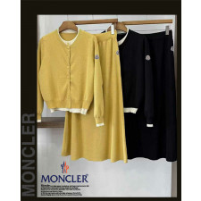 몽클레어 여성 25-867 레이어드 가디건 스커트 니트 투피스 세트