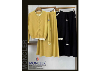 몽클레어 여성 25-867 레이어드 가디건 스커트 니트 투피스 세트