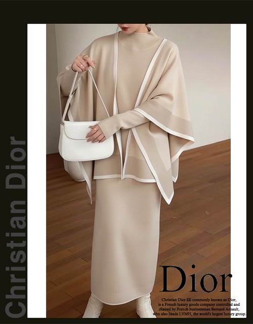 디올 여성 7173 숄 원피스 니트 세트