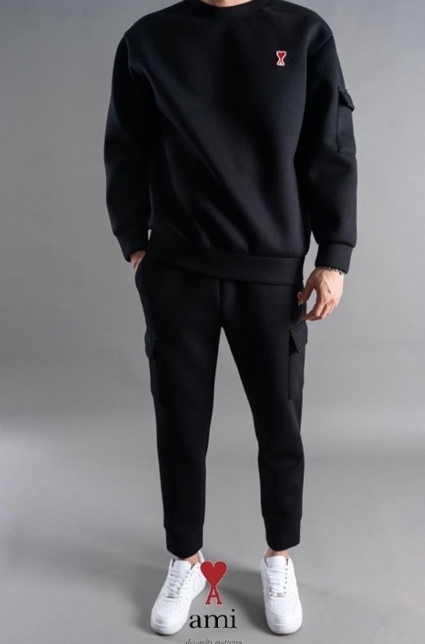 아미 스몰 하트 패치 네오 카고 트레이닝 세트