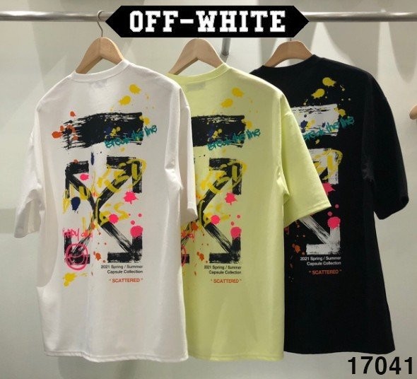 오프화이트 애로우 프린팅 반팔 반바지 세트