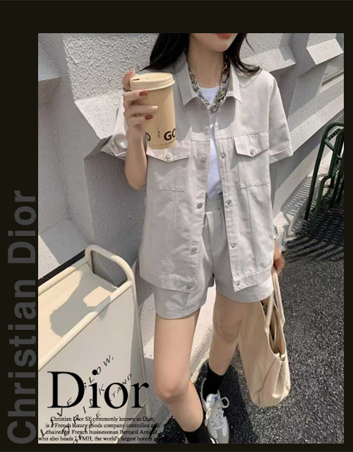 디올 여성 8606 자켓 반바지 세트