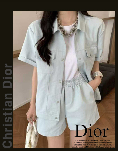 디올 여성 8606 자켓 반바지 세트