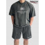 발렌시아가 모드 로고 피그먼트 워싱 반팔 반바지 세트