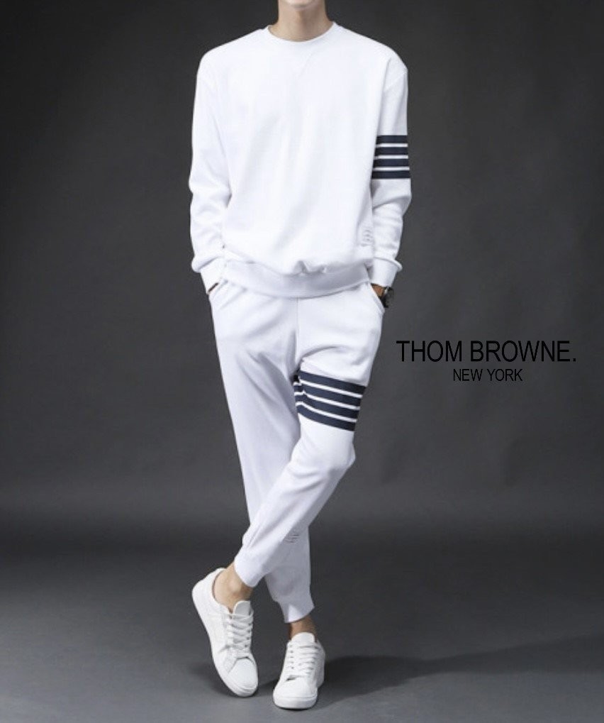 톰브라운 맨투맨 조거 트레이닝 세트