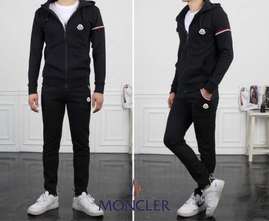 몽클레어 삼색 라인 후드집업 팬츠 세트