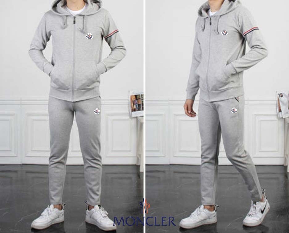 몽클레어 삼색 라인 후드집업 팬츠 세트