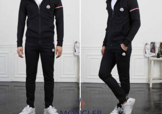 몽클레어 삼색 라인 후드집업 팬츠 세트