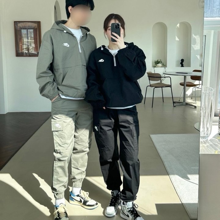 나이키 코튼 아노락 후드 카고 조거 세트