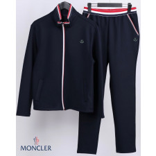 몽클레어 블랙 & 화이트 와펜 시그니처 삼선 트레이닝 세트