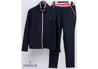 몽클레어 블랙 & 화이트 와펜 시그니처 삼선 트레이닝 세트