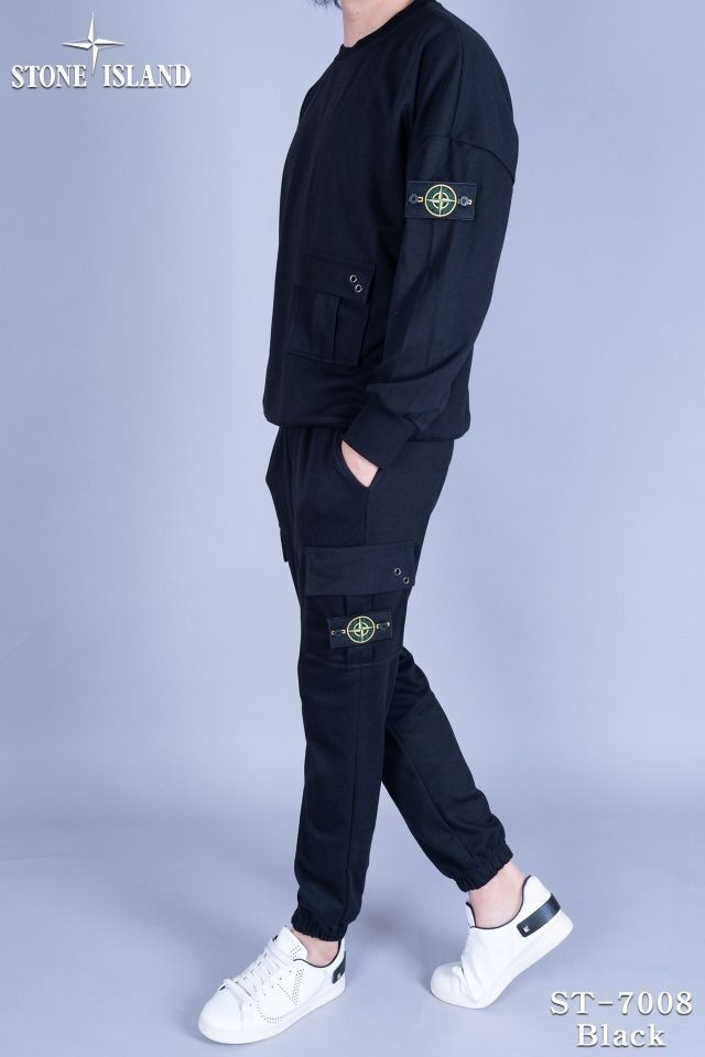 스톤아일랜드 트랙 카고 맨투맨 카고 조거 팬츠 세트