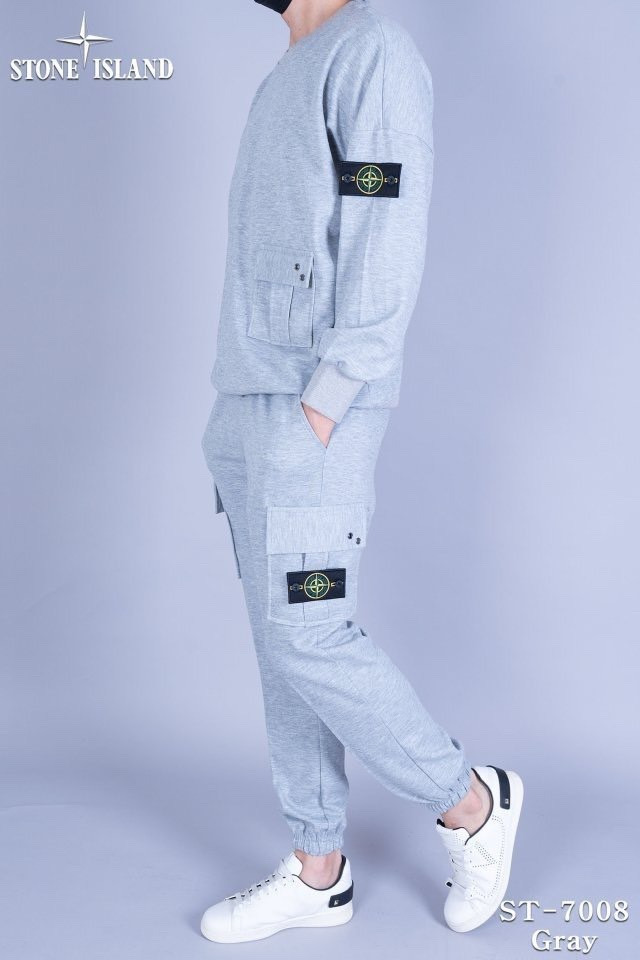 스톤아일랜드 트랙 카고 맨투맨 카고 조거 팬츠 세트