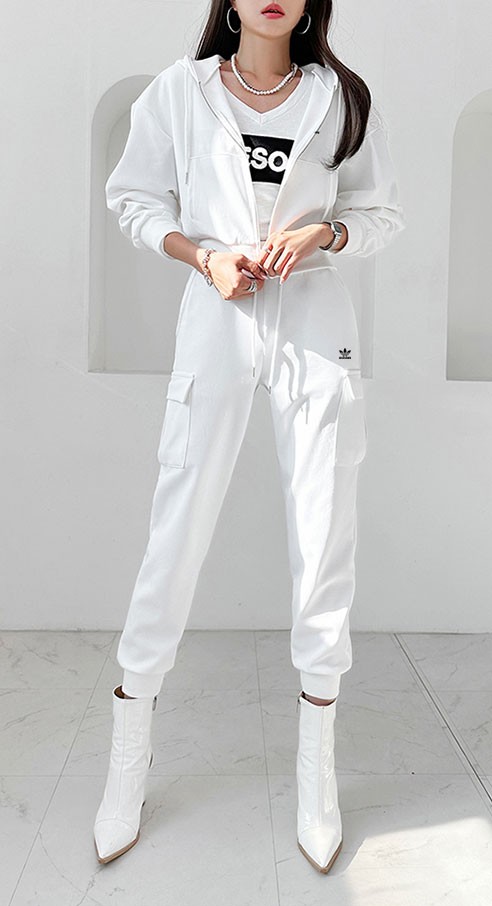 아디다스 여성 미니 버드 크롭 카고 세트